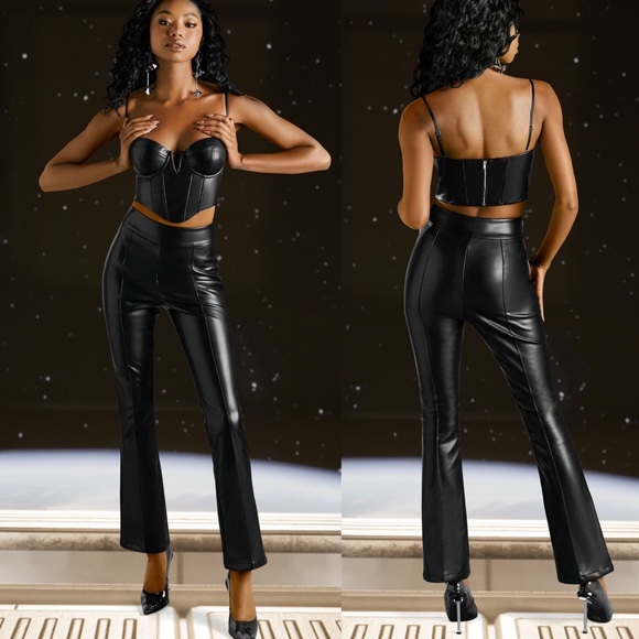 NWOT Oh Polly Faux Vegan Pleather Pants Sz 4 - Picture 11 of 11